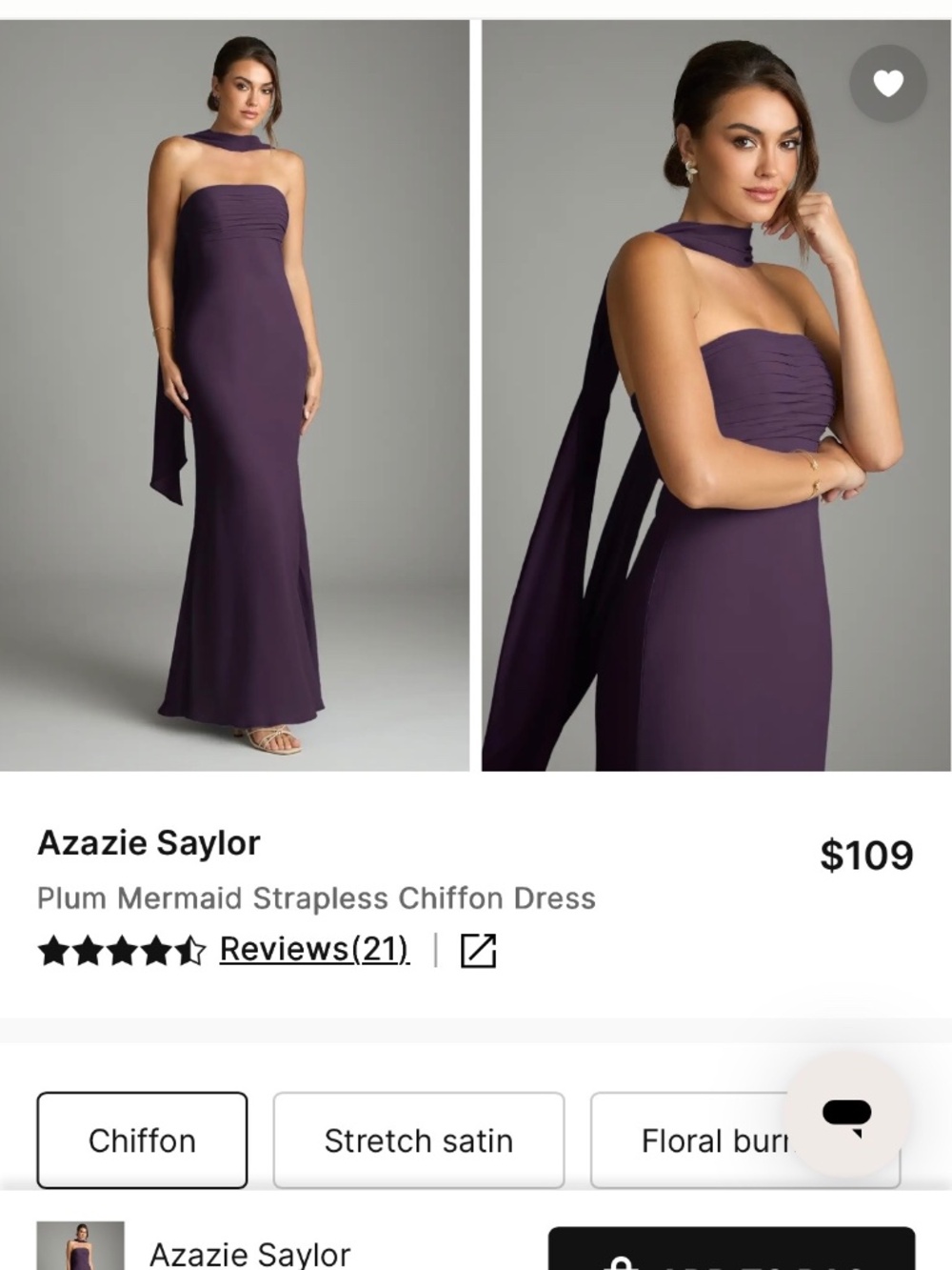 Azazie Formal Saylor Dress NWT